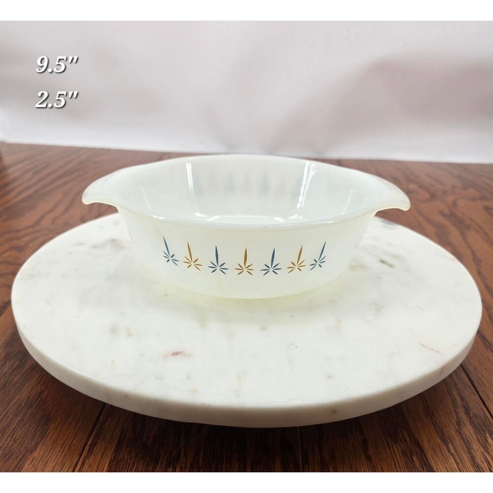 Vintage 1960s Anchor Hocking Fire‎ King 1Q Candle Glow Baking Dish